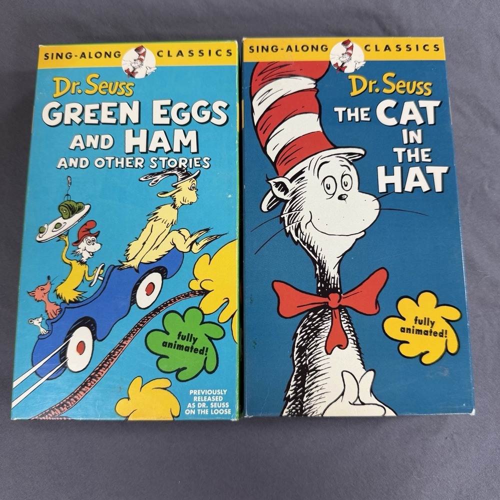 Dr. Seuss Lot of 2 Vintage VHS‎ ~ Green Eggs And Ham, The Cat In The Hat